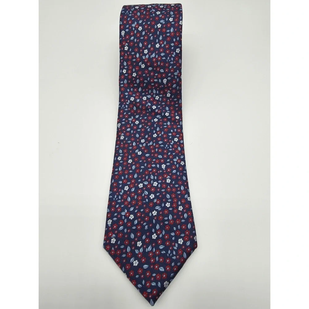 Tommy Hilfiger Polyester Floral Red White Blue Tie 58